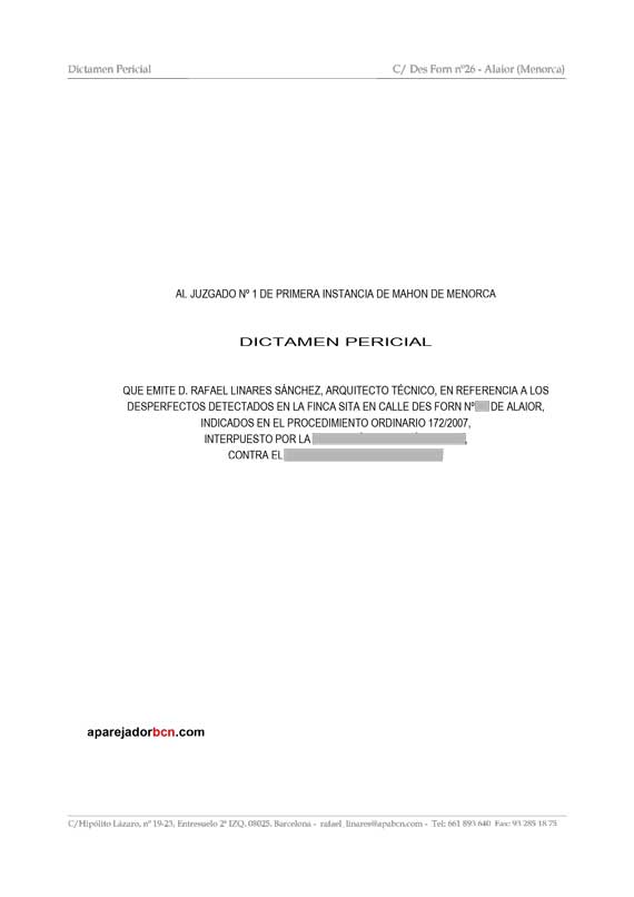 Dictamen Pericial Cales des Forn